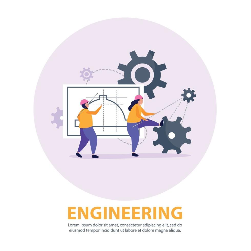 illustrazione di vettore dell'illustrazione di concetto di ingegneria