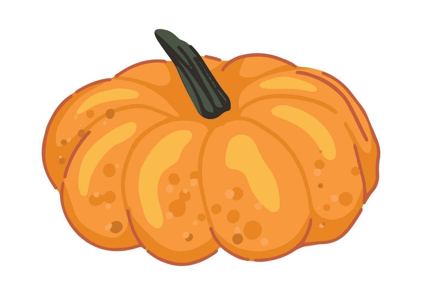 scarabocchio di zucca verdura. vettore illustrazione nel cartone animato stile. autunno stagione raccogliere clipart isolato su bianca sfondo.