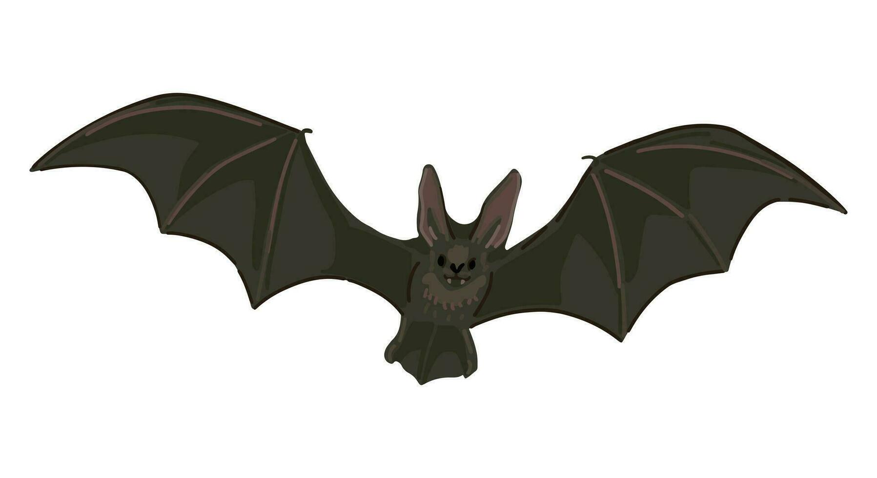 volante pipistrello clipart isolato su bianca. cartone animato stile disegno di notturno selvaggio animale. Halloween raccapricciante fauna moderno vettore illustrazione.