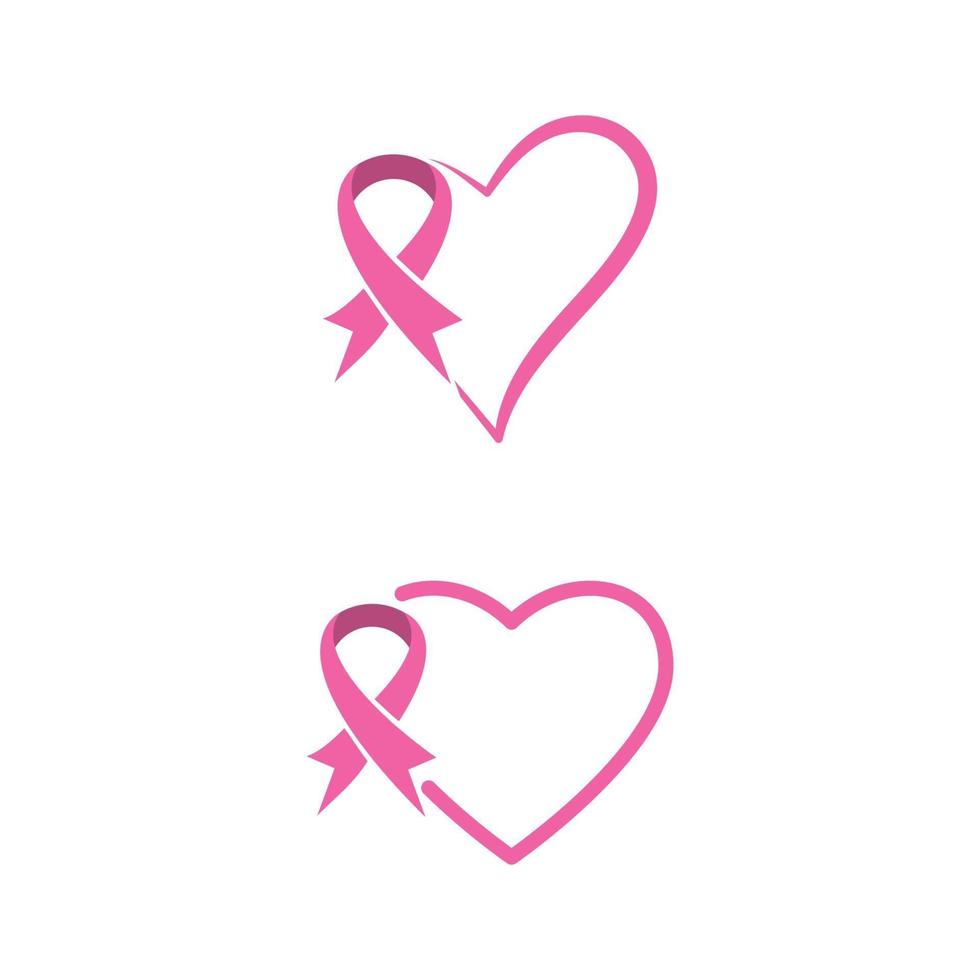 icona del cancro al seno con nastro rosa vettore