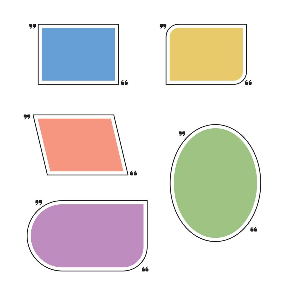 casella o bolle di citazione in stile piatto di citazione vocale di testo text vettore