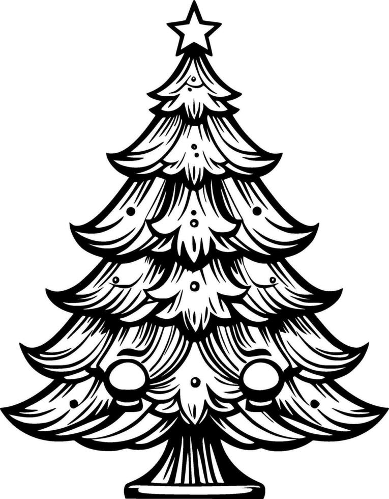 Natale albero colorazione libro illustrazione vettore