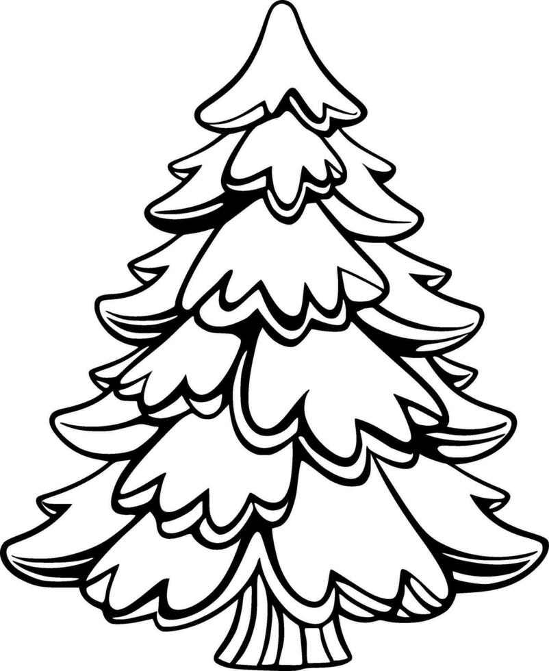 Natale albero colorazione libro illustrazione vettore