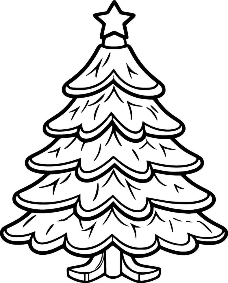 Natale albero colorazione libro illustrazione vettore