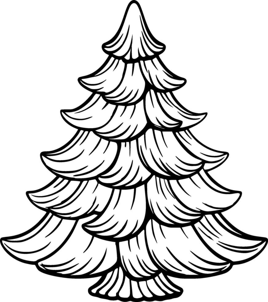 Natale albero colorazione libro illustrazione vettore