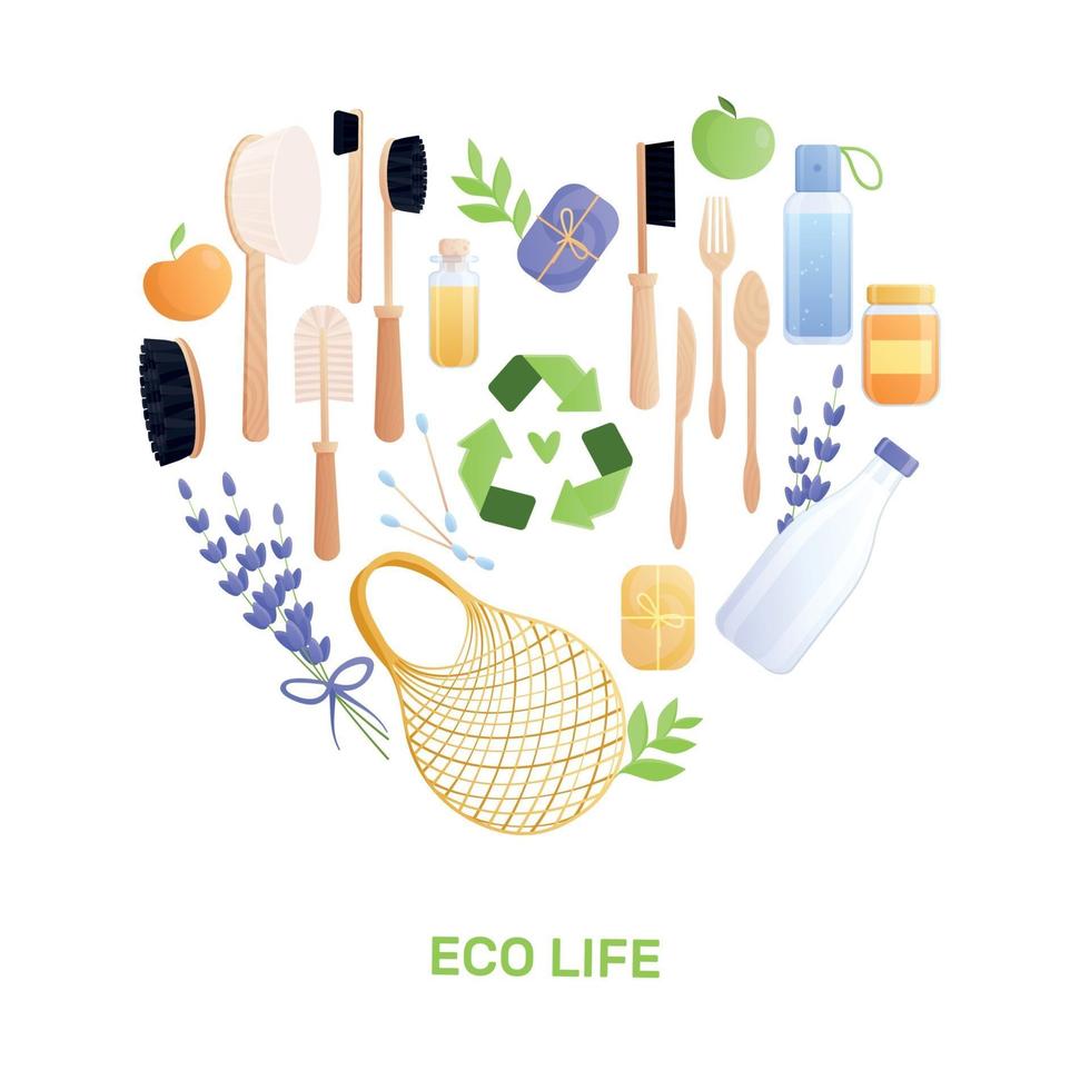 illustrazione vettoriale di composizione piatta eco life