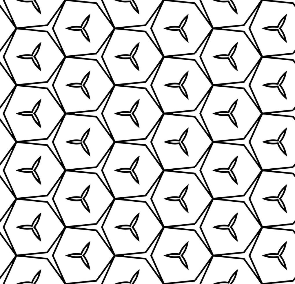 nero e bianca senza soluzione di continuità astratto modello. sfondo e sfondo. in scala di grigi ornamentale design. mosaico ornamenti. vettore grafico illustrazione.