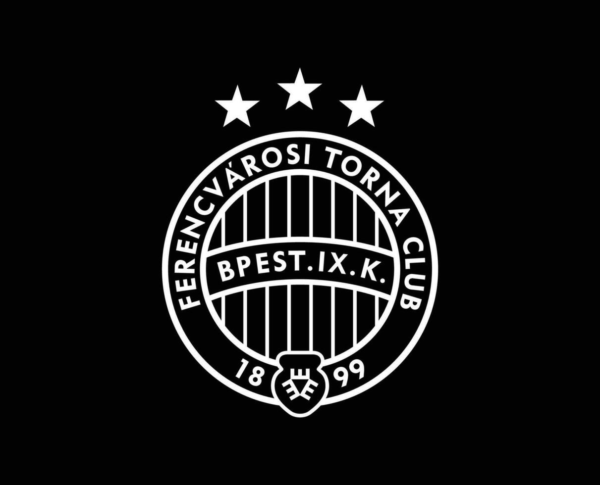 ferencvarosi tc club simbolo logo bianca Ungheria lega calcio astratto design vettore illustrazione con nero sfondo