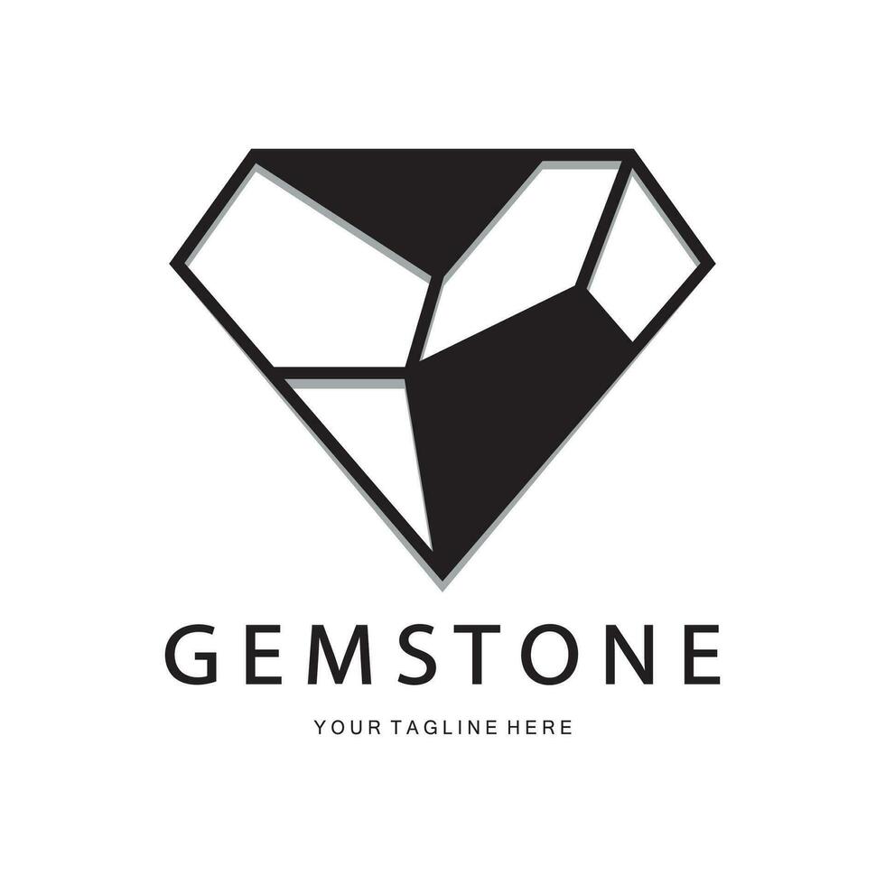 lusso poligono diamante cristallo linea arte, gemma, pietra preziosa smeraldo, giada, diamante, oro, e prezioso gioielleria logo design vettore