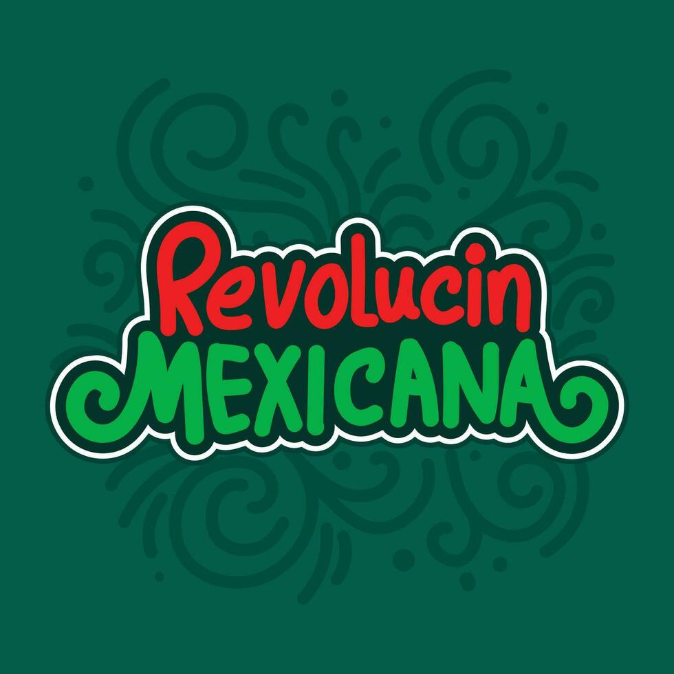 rivoluzione messicano bandiera modello con tipografia per celebrare tradizionale messicano vacanza novembre 20. messicano rivoluzione spagnolo testo, vettore lettering design
