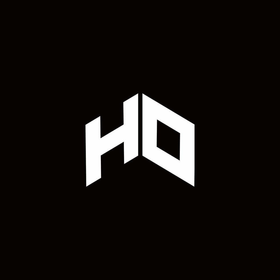 ho logo monogramma modello di design moderno vettore