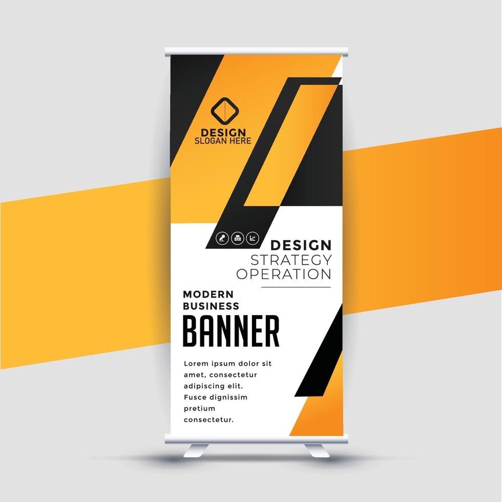 design moderno del banner rollup commerciale vettore