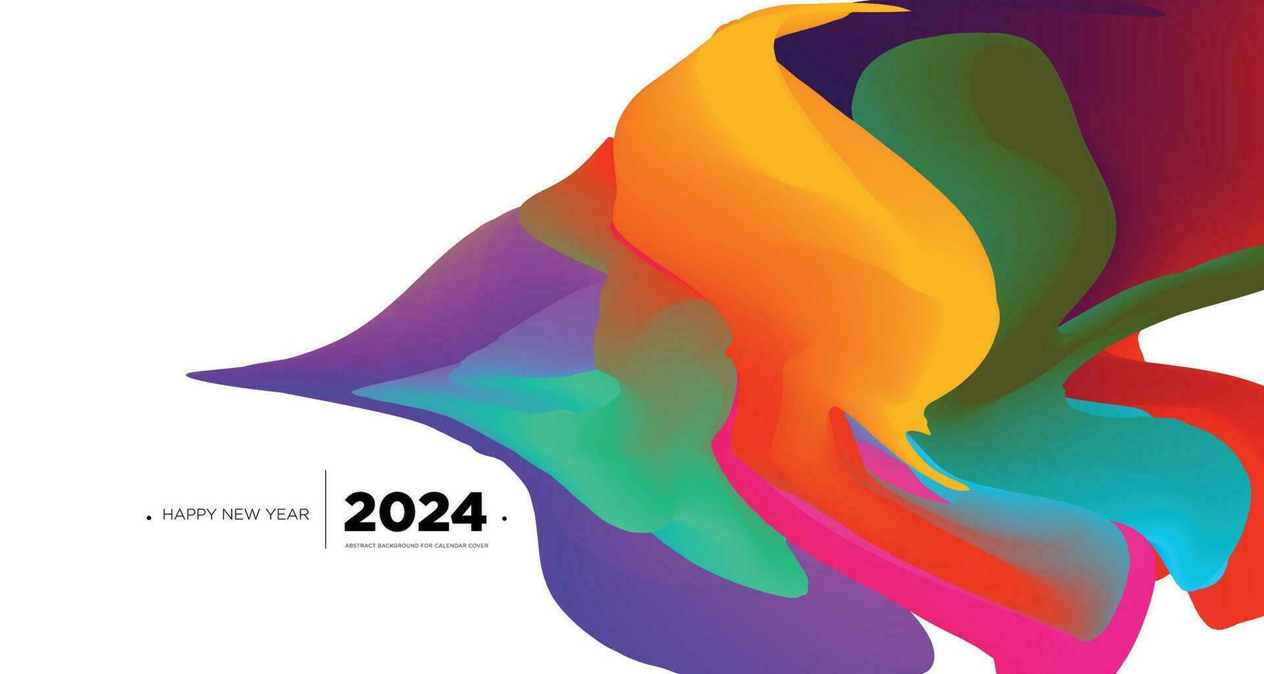 vettore colorato astratto fluido sfondo per calendario copertina modello nuovo anno 2024