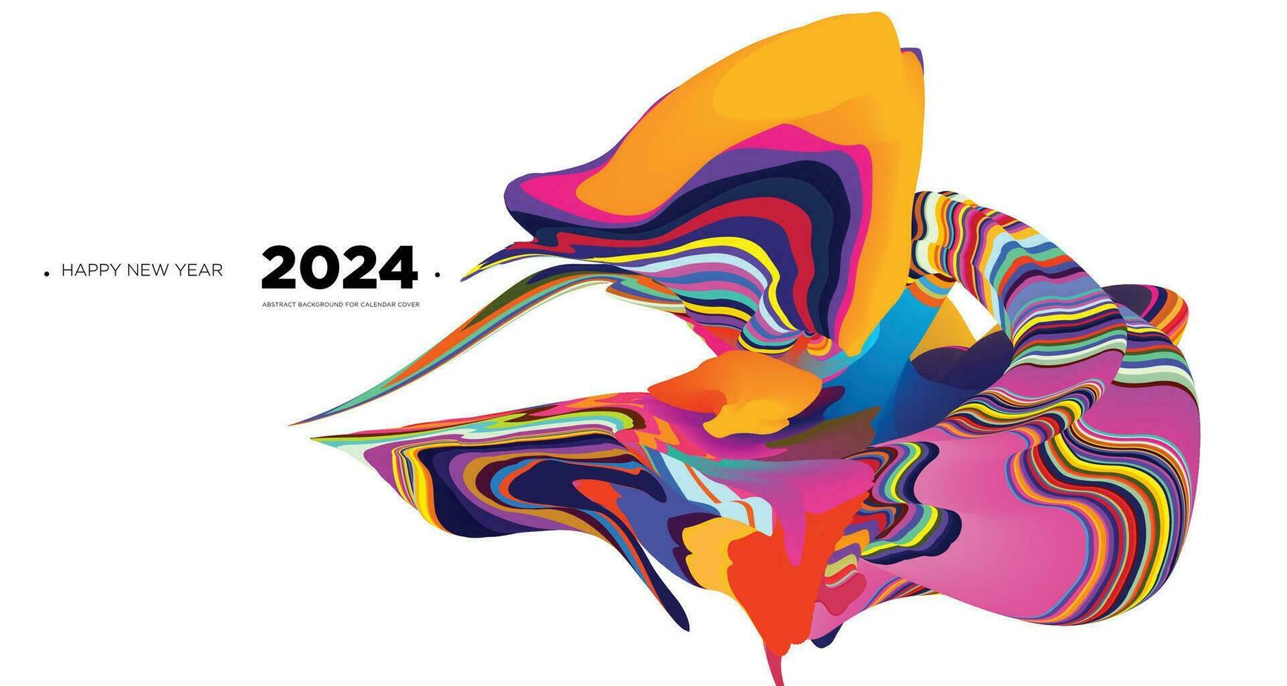 vettore colorato astratto fluido sfondo per calendario copertina modello nuovo anno 2024