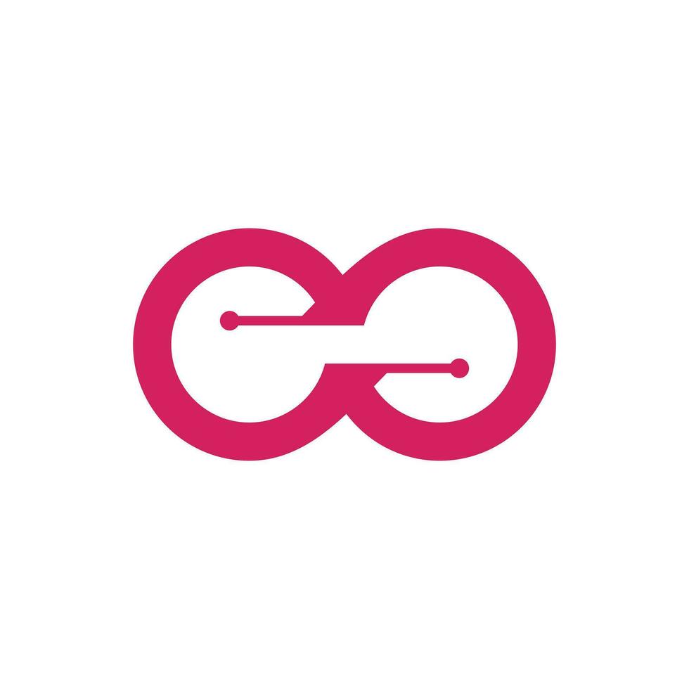 infinito logo design elemento vettore con moderno tecnologia concetto