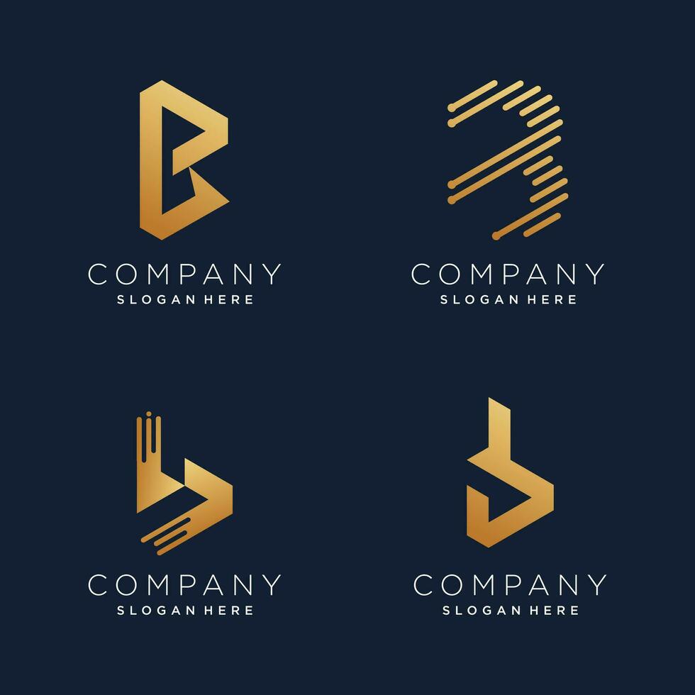 lettera B logo design elemento vettore collezione con moderno stile