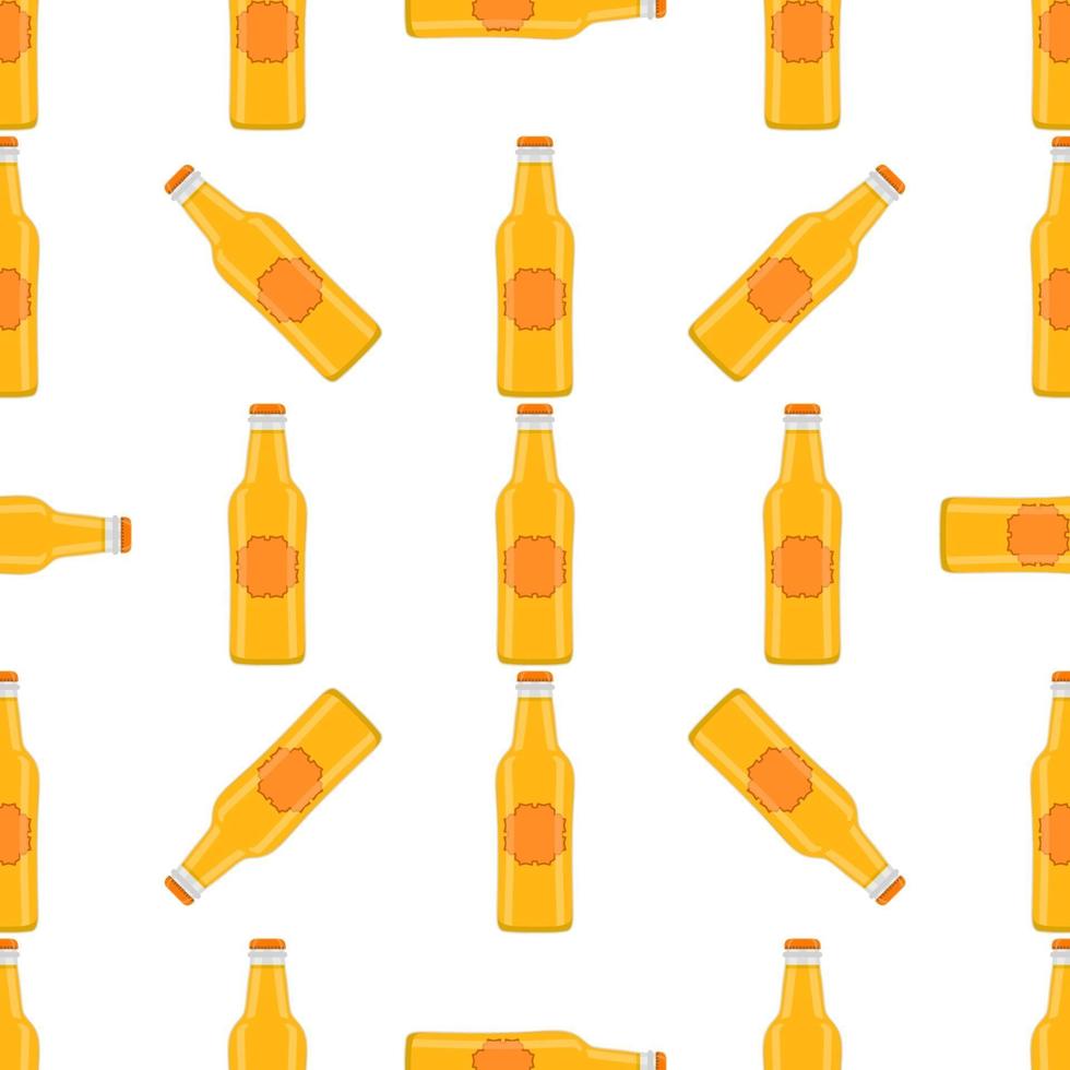 illustrazione sul tema bottiglie di vetro di birra senza soluzione di continuità con coperchio per birreria vettore