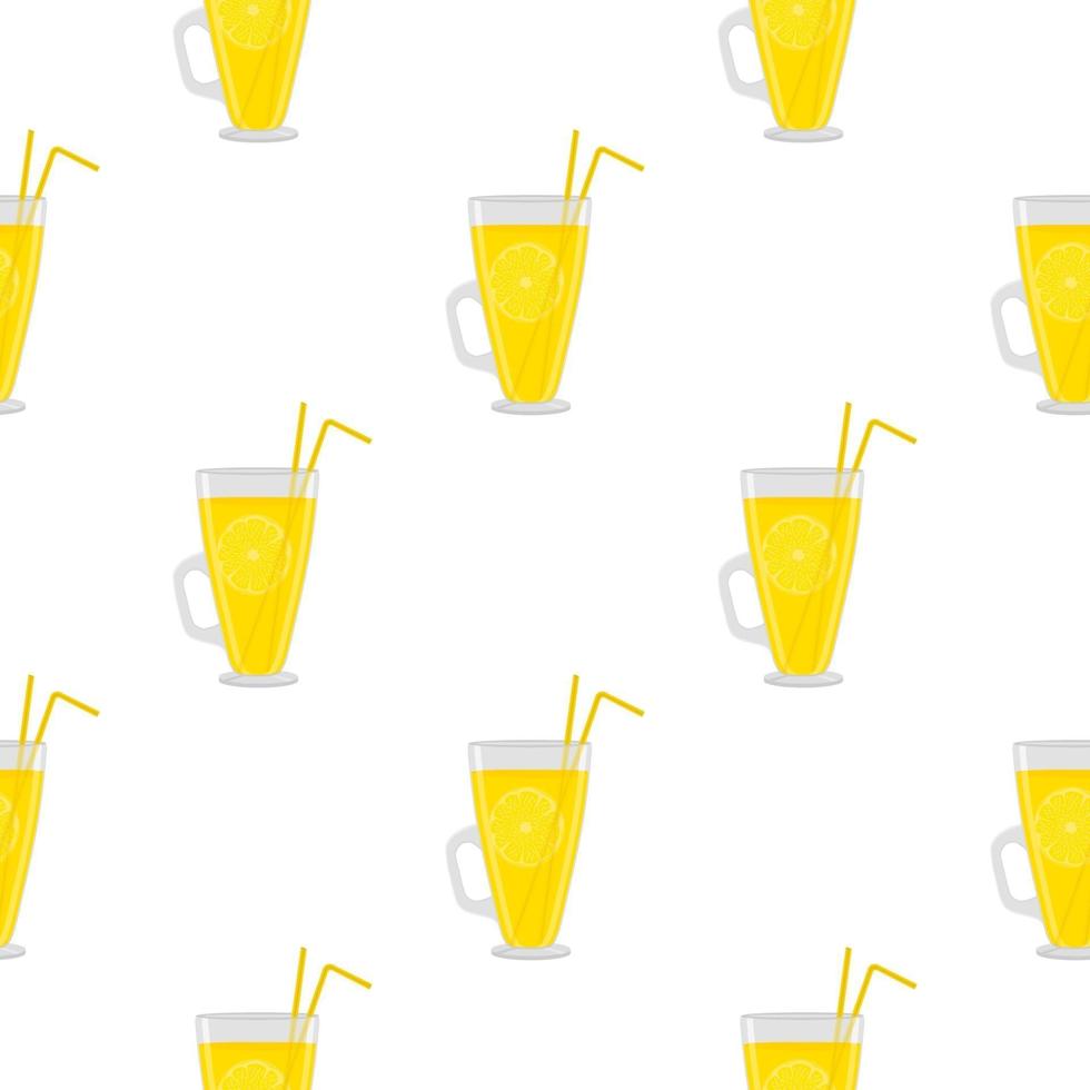 illustrazione a tema grande limonata colorata in tazza di vetro vettore