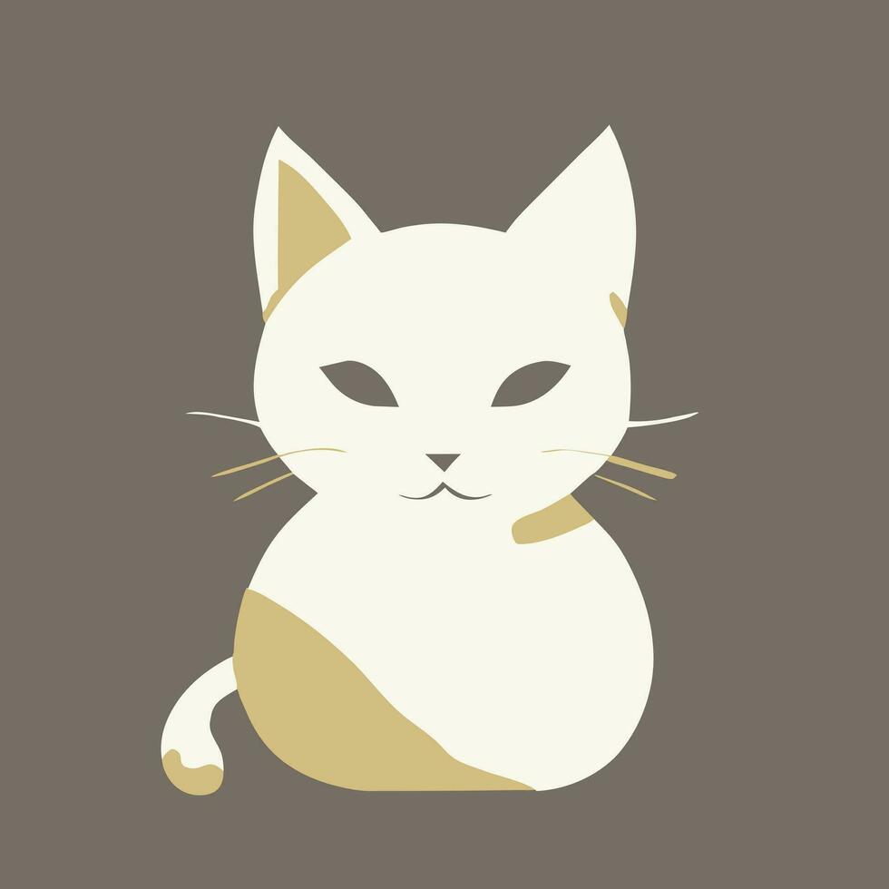 cartone animato linea gatto, piatto stile vettore
