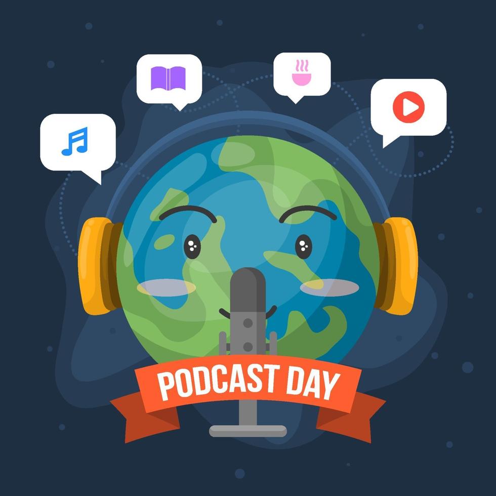 celebrazione del giorno del podcast vettore