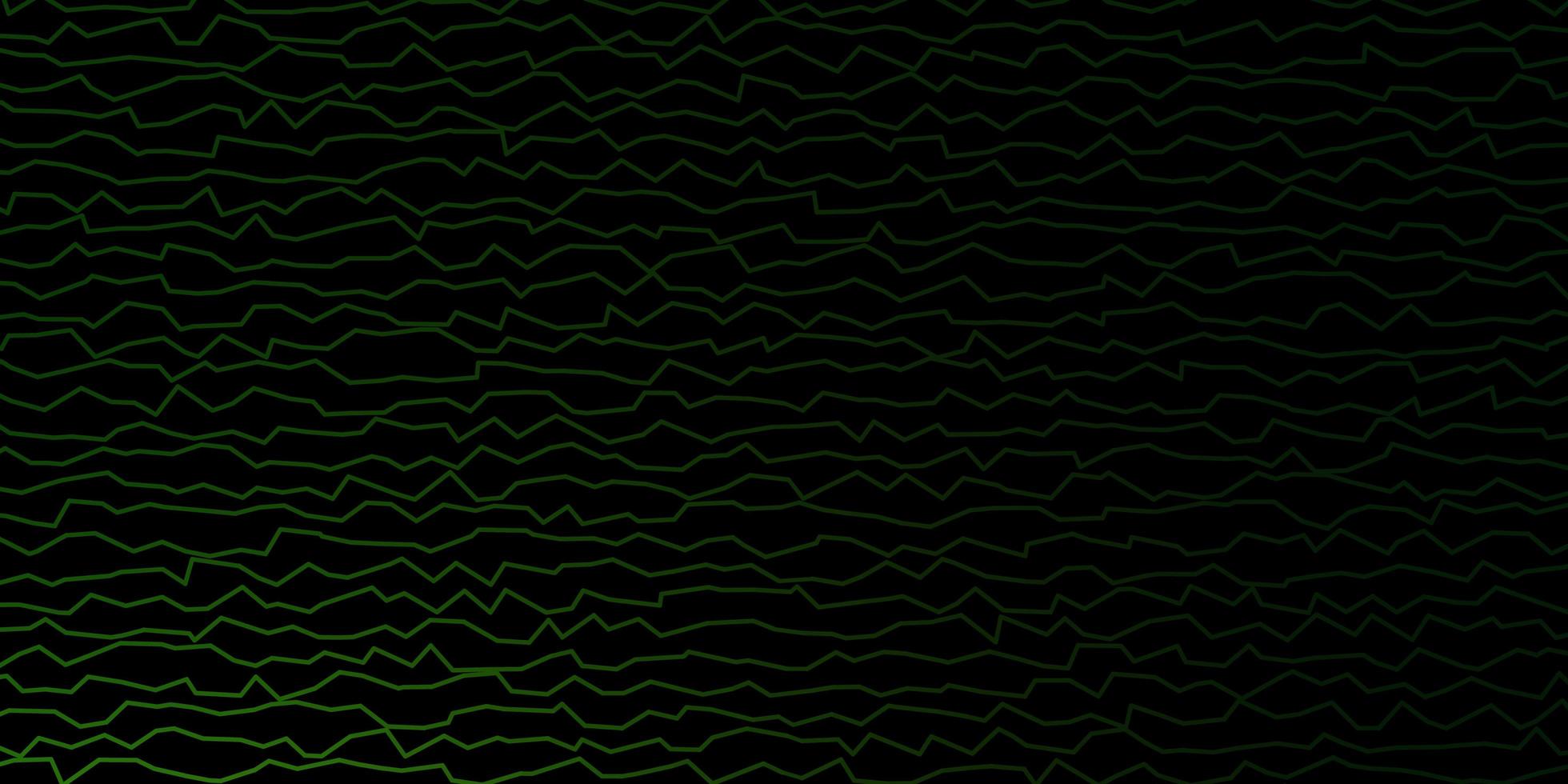 sfondo vettoriale verde scuro con linee piegate.