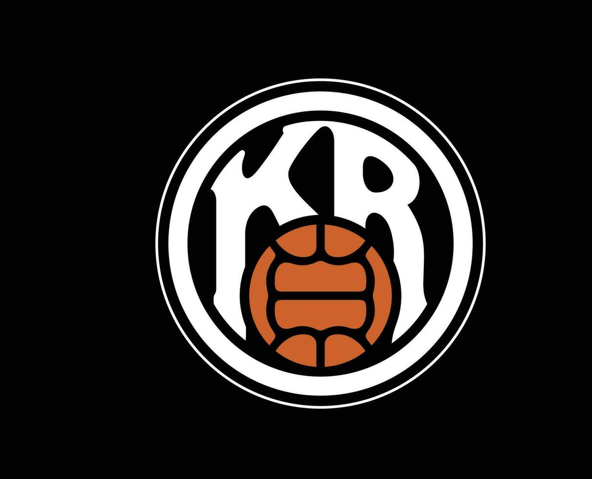 kr Reykjavik club logo simbolo Islanda lega calcio astratto design vettore illustrazione con nero sfondo