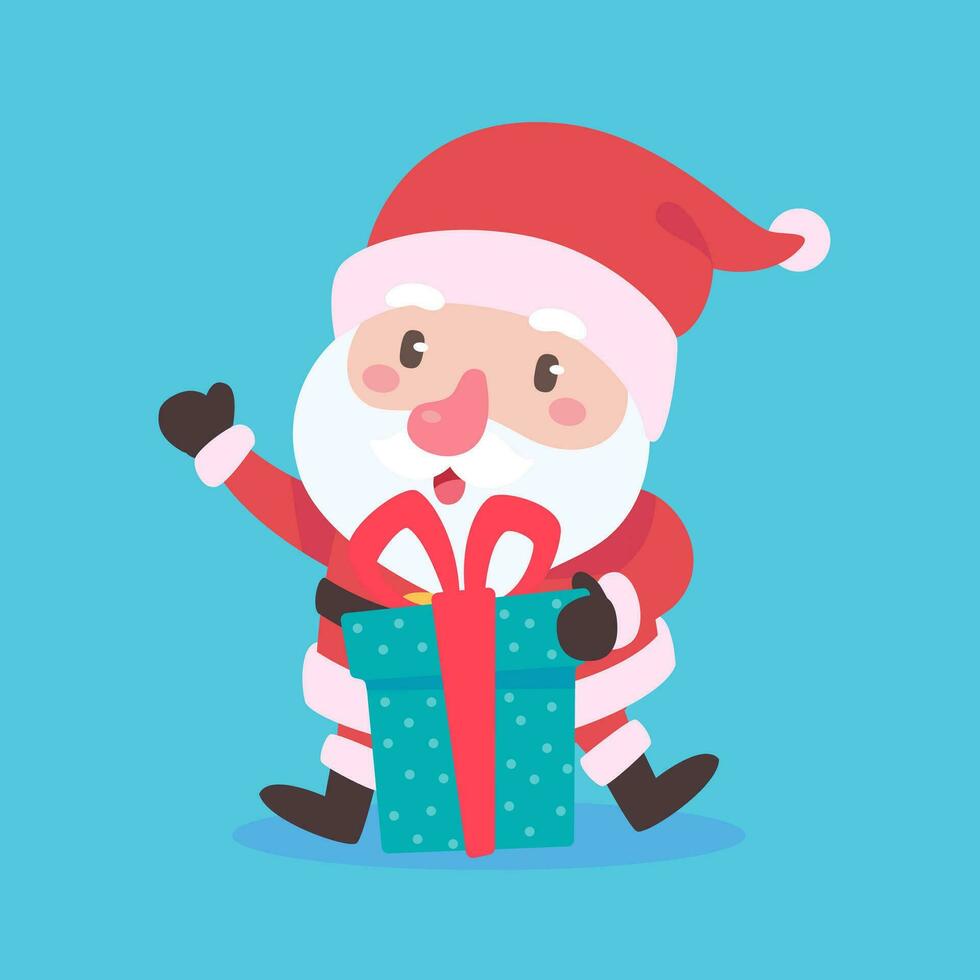Santa Claus e regalo scatole Natale carta decorativo elementi vettore