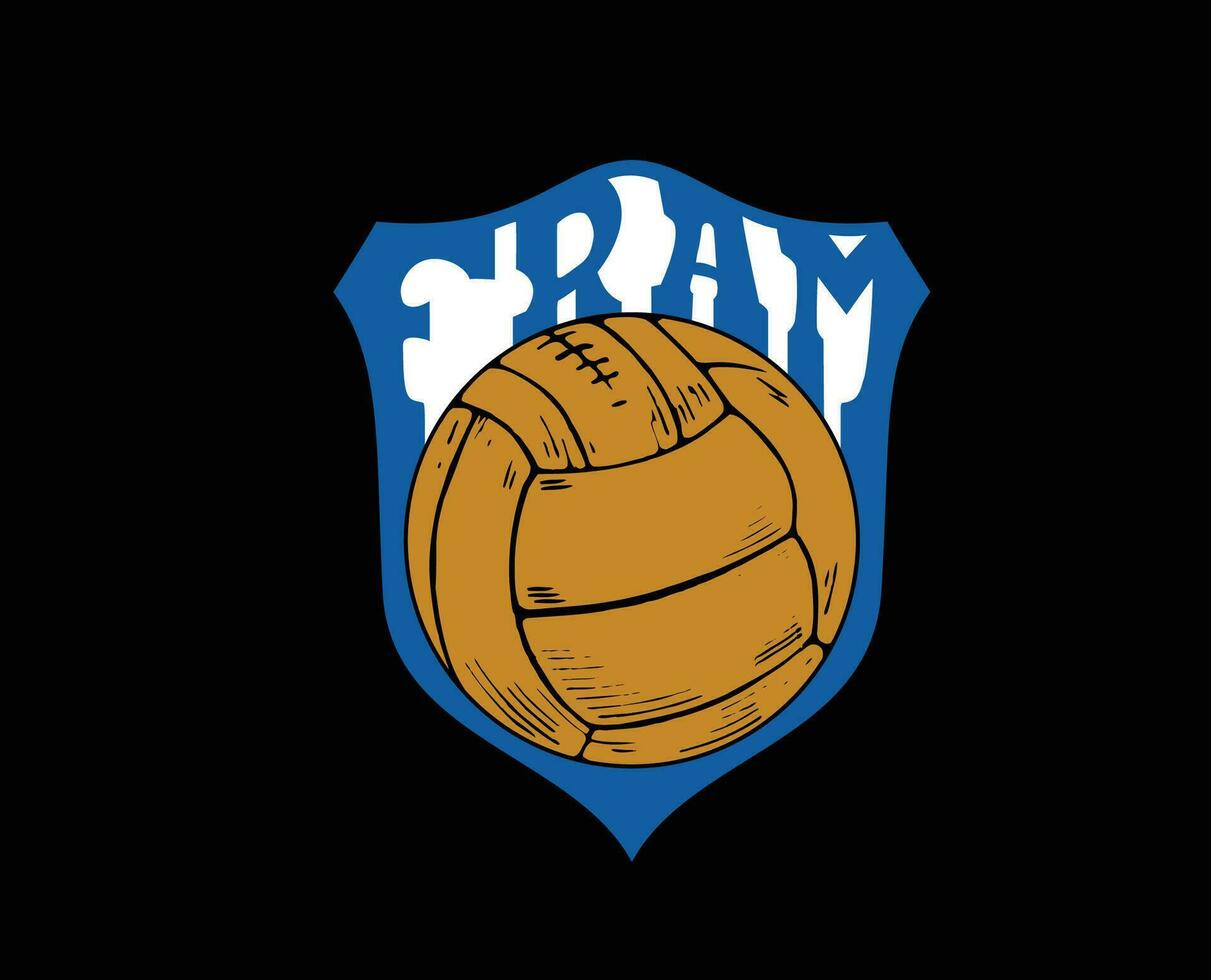Fram Reykjavik club logo simbolo Islanda lega calcio astratto design vettore illustrazione con nero sfondo