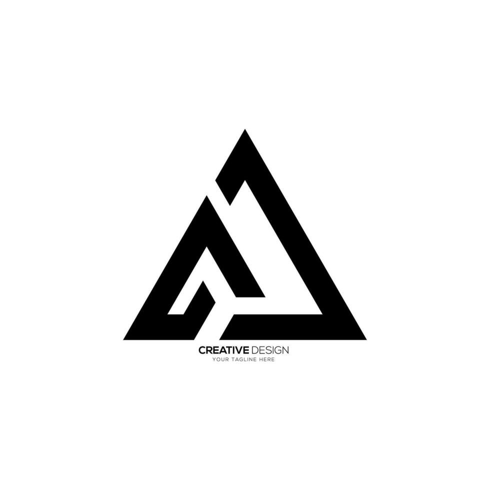 triangolo lettera ga o ag iniziale creativo unico forma moderno monogramma logo vettore