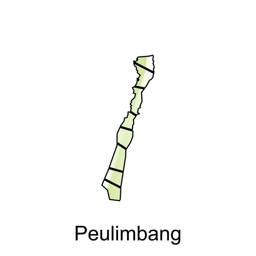 peulimbang carta geografica città. vettore carta geografica di Provincia Aceh capitale nazione colorato disegno, illustrazione design modello su bianca sfondo