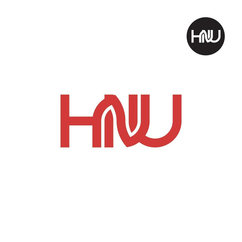 lettera hnu monogramma logo design vettore