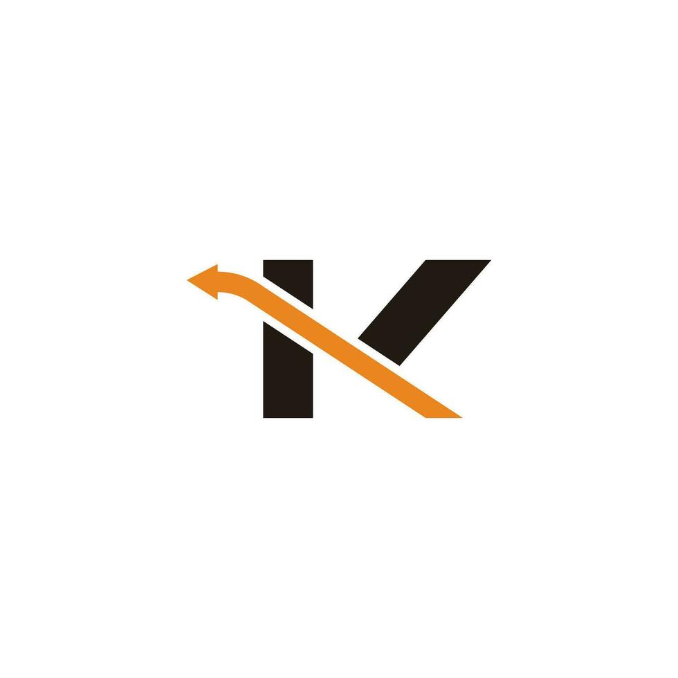 freccia su finanza lettera K colorato logo vettore