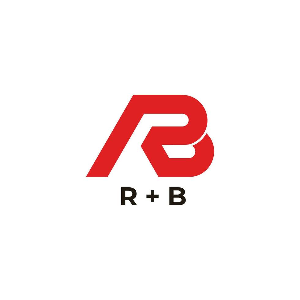 lettera rb rosso geometrico linea semplice logo vettore