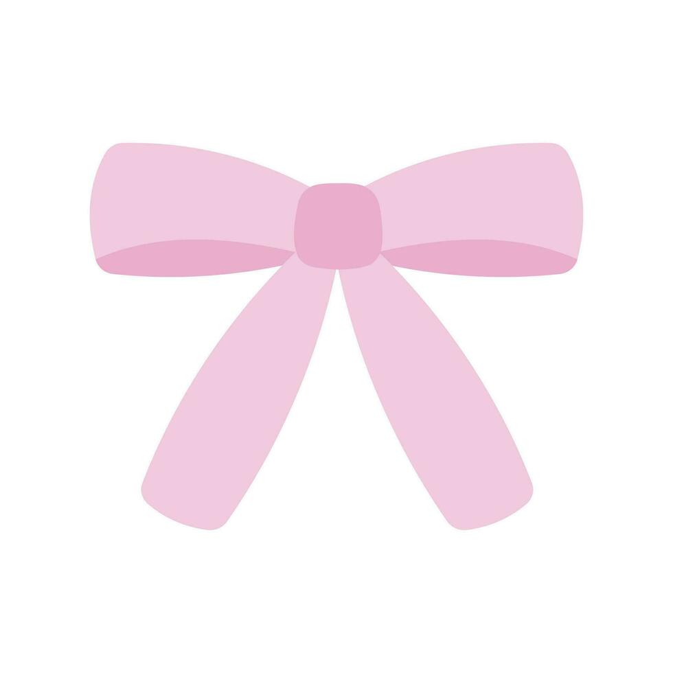 bellissimo semplice leggero rosa colore arco. carino Bambola arco. isolato cartone animato vettore illustrazione su bianca sfondo