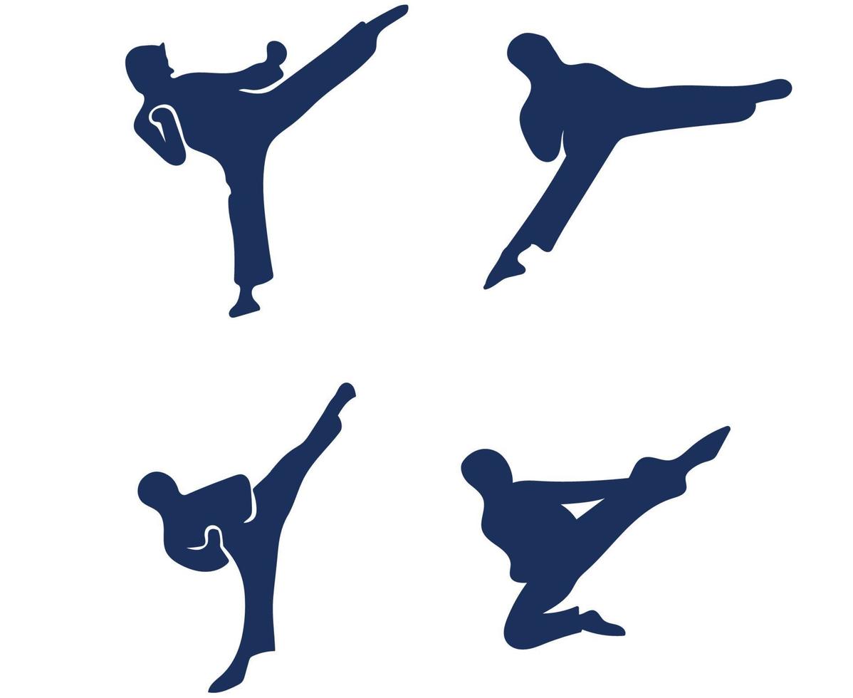 imposta taekwondo sport design 2020 giochi astratti simboli vettoriali icone