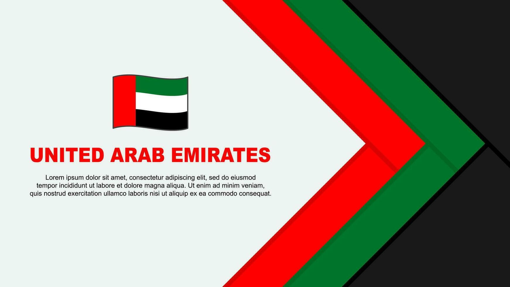 unito arabo Emirates bandiera astratto sfondo design modello. unito arabo Emirates indipendenza giorno bandiera cartone animato vettore illustrazione. cartone animato