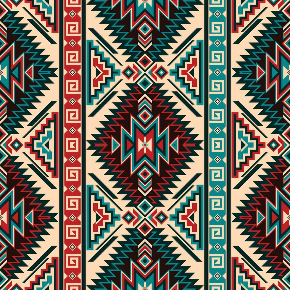 nativo modello americano tribale indiano ornamento modello geometrico etnico tessile struttura tribale azteco modello navajo messicano tessuto senza soluzione di continuità vettore decorazione moda