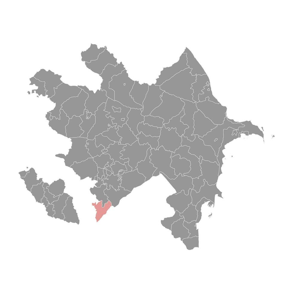 zangilan quartiere carta geografica, amministrativo divisione di azerbaigian. vettore
