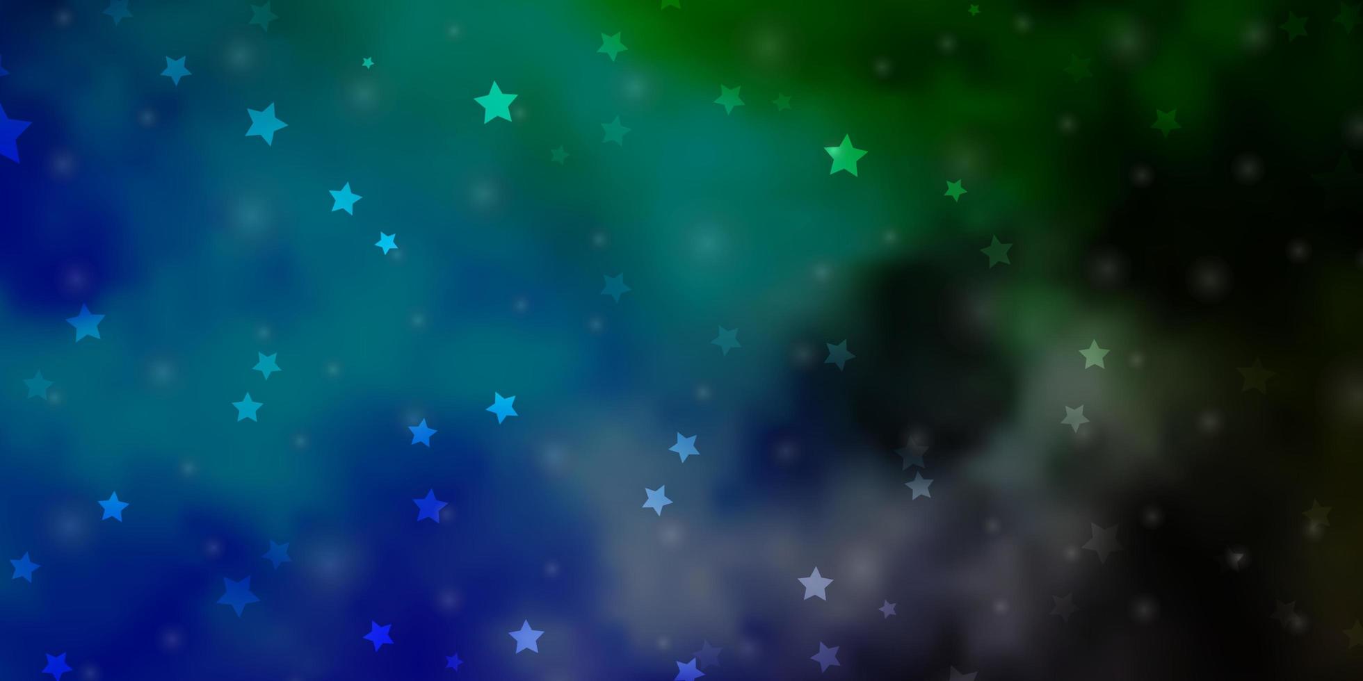 layout vettoriale azzurro, verde con stelle luminose.