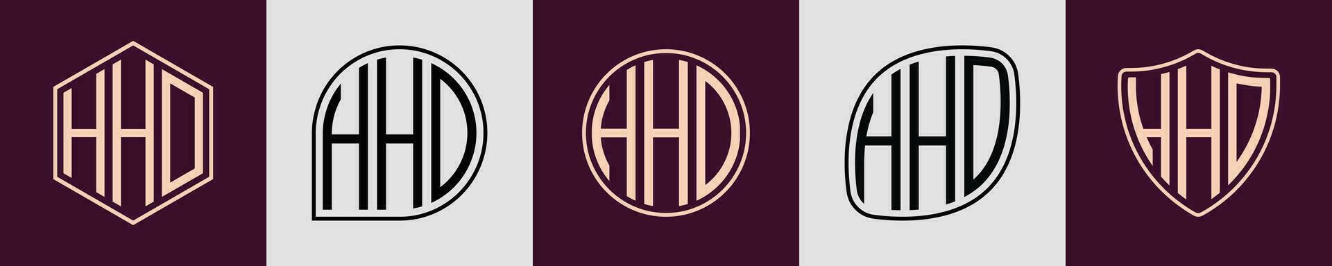 creativo semplice iniziale monogramma hhd logo disegni. vettore
