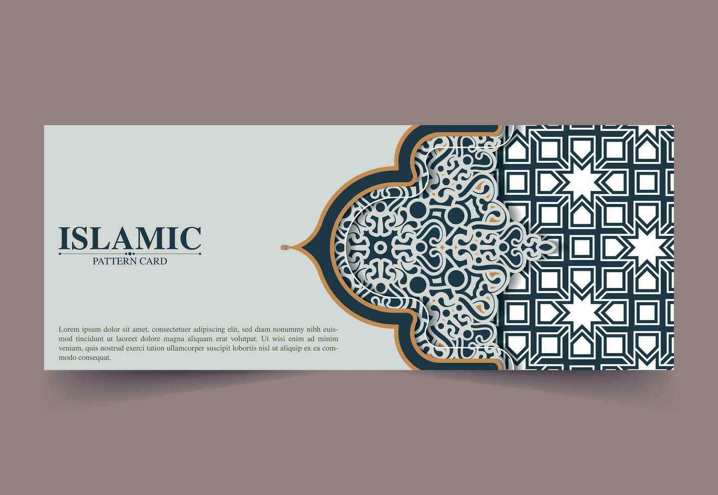 elegante biglietto di auguri islamico con motivo a bordo vettore