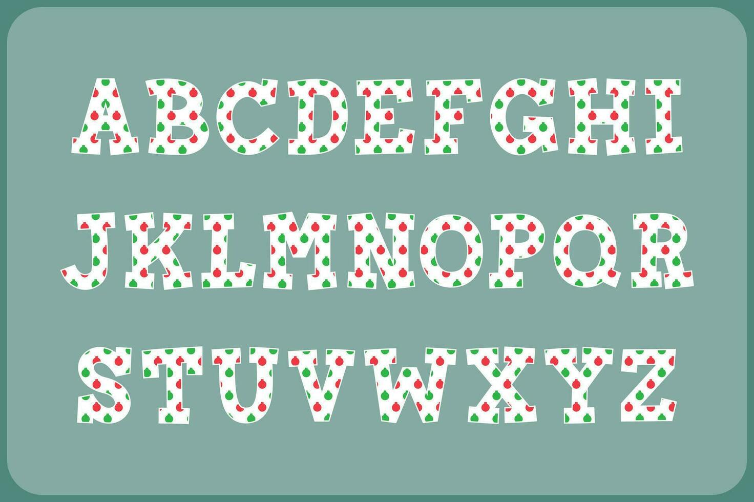 versatile collezione di Natale palla alfabeto lettere per vario usi vettore