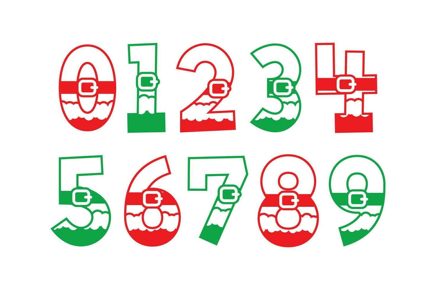 versatile collezione di Santa Claus numeri per vario usi vettore