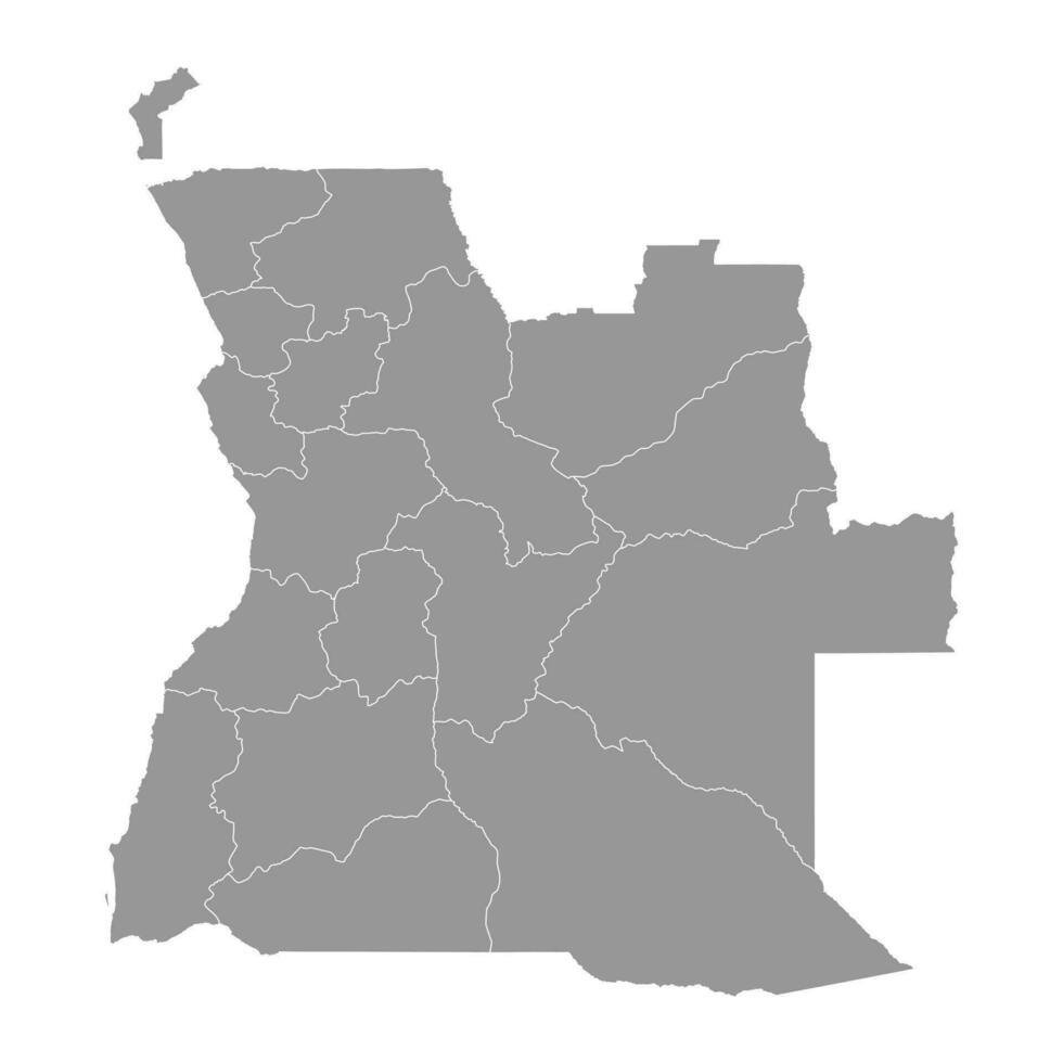 angola carta geografica con amministrativo divisioni. vettore