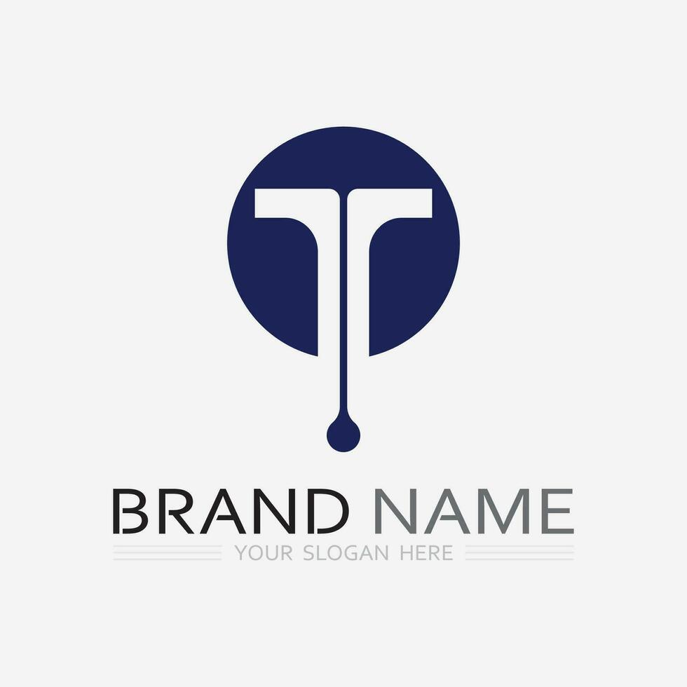 lettera t logo Immagine e font t design grafico vettore
