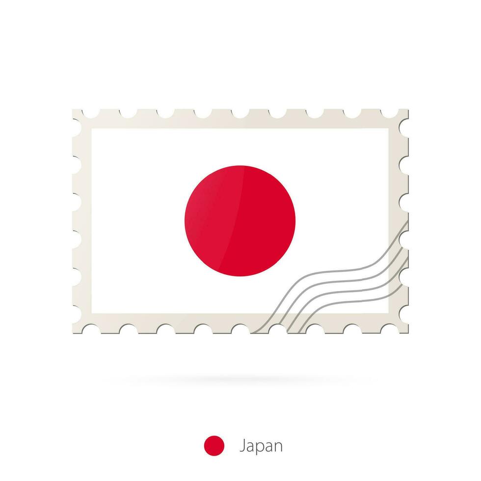 affrancatura francobollo con il Immagine di Giappone bandiera. vettore