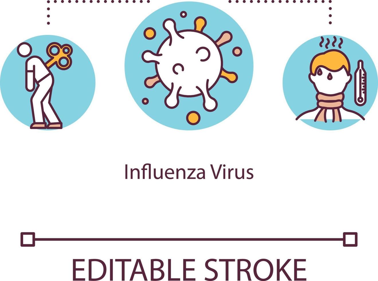 icona del concetto di virus dell'influenza vettore