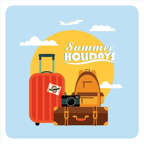 Vector piatta illustrazione delle vacanze estive.