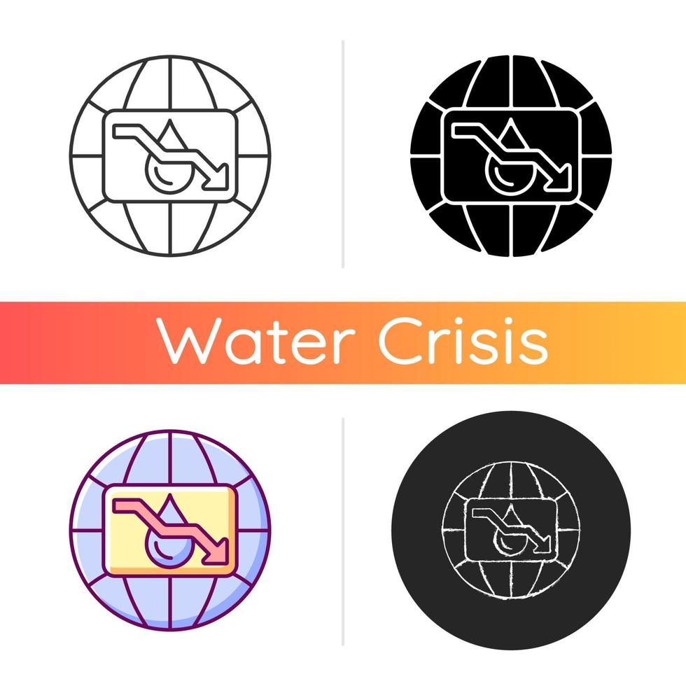 icona della scarsità d'acqua vettore