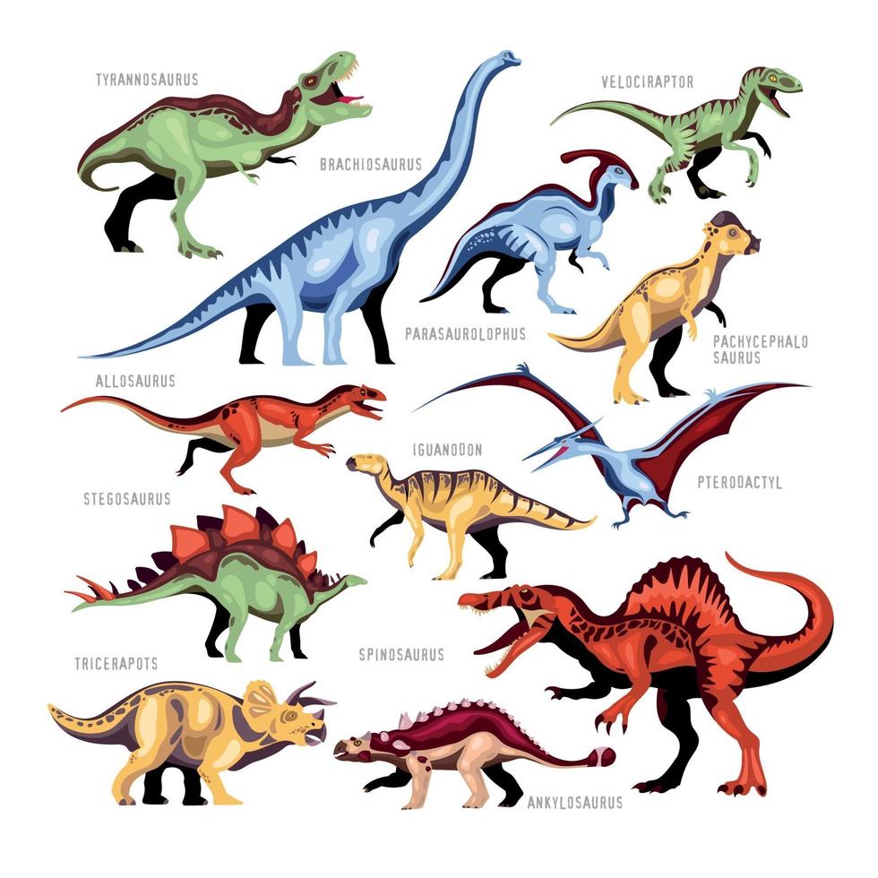 illustrazione di vettore stabilita del fumetto di colore del dinosauro